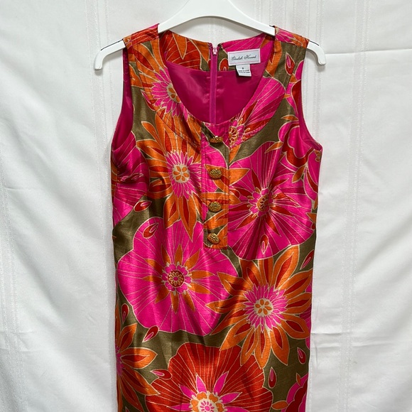 Elizabeth Howard Women's Dress Floral Sleeveless Silk like Shift Size 6 - Picture 2 of 3